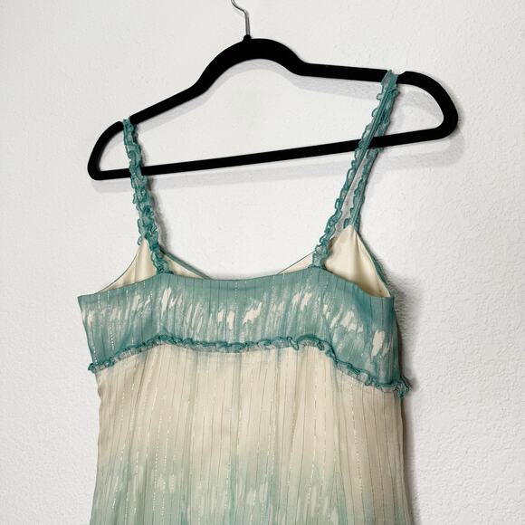 Antonio Melani Y2K Silk Fairy Ocean Sparkle Babydoll Empire Waist Mini Dress - Picture 6 of 9